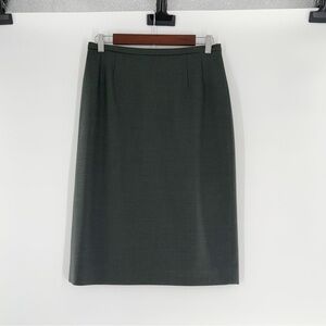 Lands’ End Wool Blend olive green pencil Skirt Size 8 Regular Made in USA
